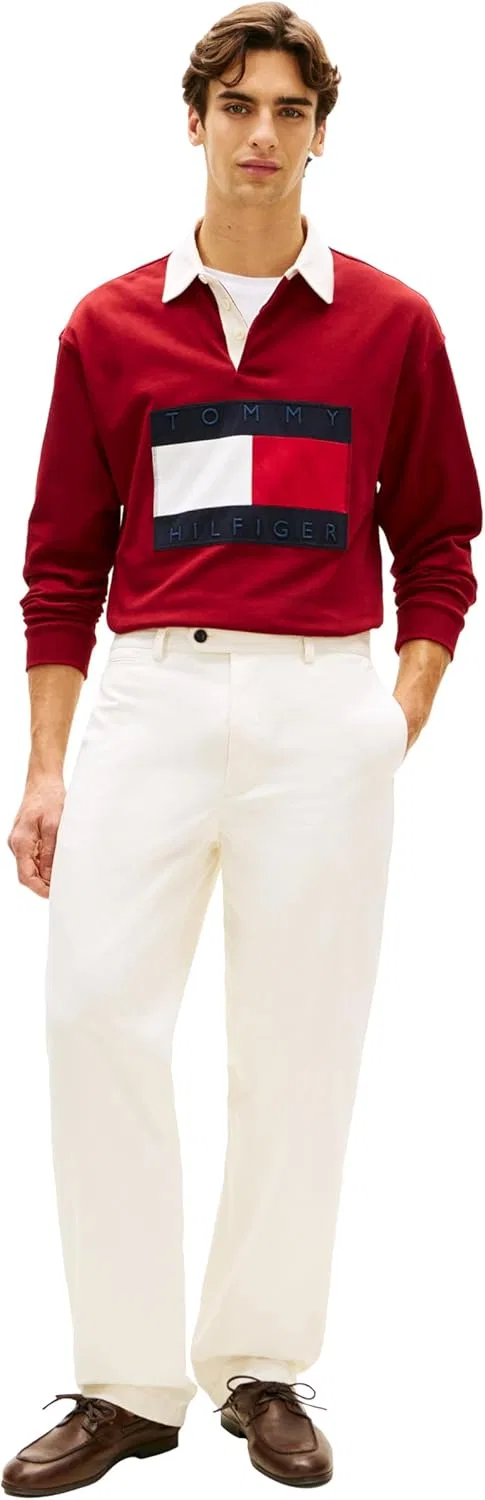 Мужская толстовка Tommy Hilfiger средней плотности для регби с вышитым логотипом в виде флага — фото 4