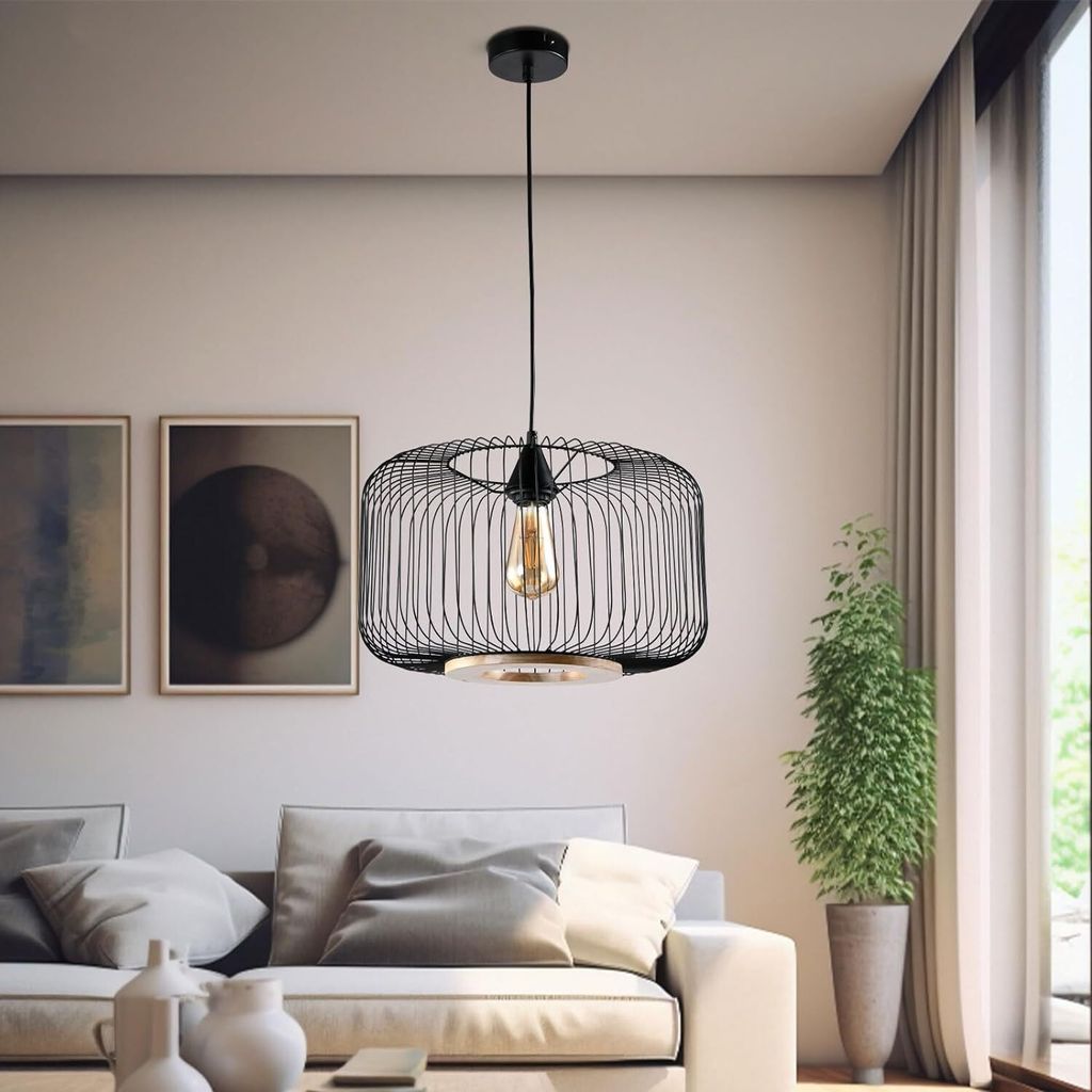 

Подвесной светильник LQWELL, черный, подвесной светильник в стиле ретро E27 Vertigo Lamp, люстра с регулируемой высотой, макс. 60 Вт [класс энергопотребления A]