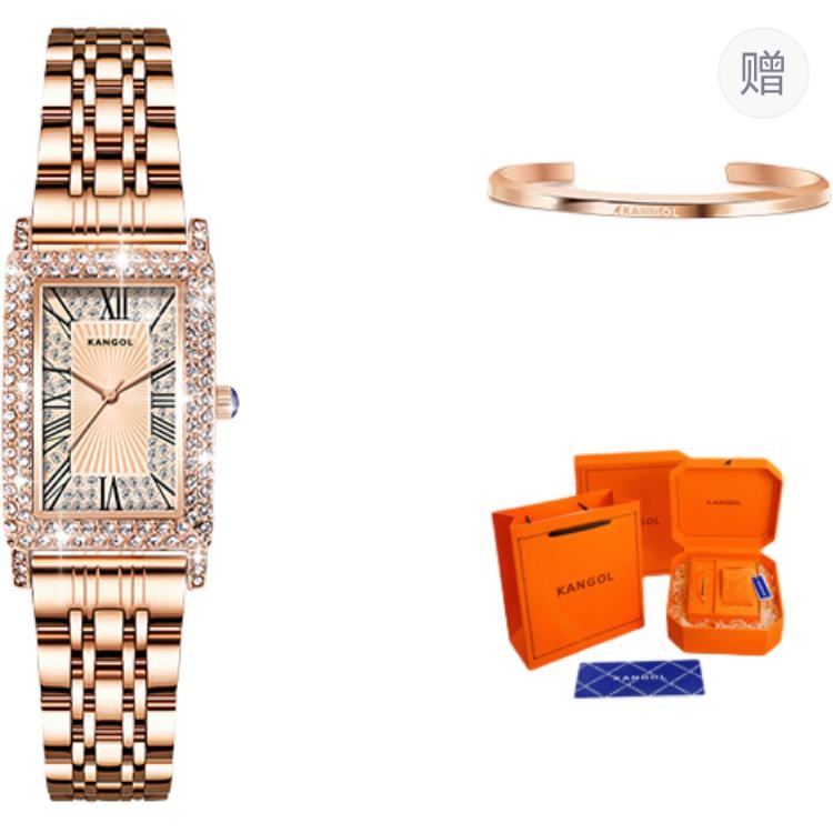 

KANGOL Часы Trendy Sports Students Women's Watch Quartz Movement Metal Strap Watch Women's Watch Gold Dial
