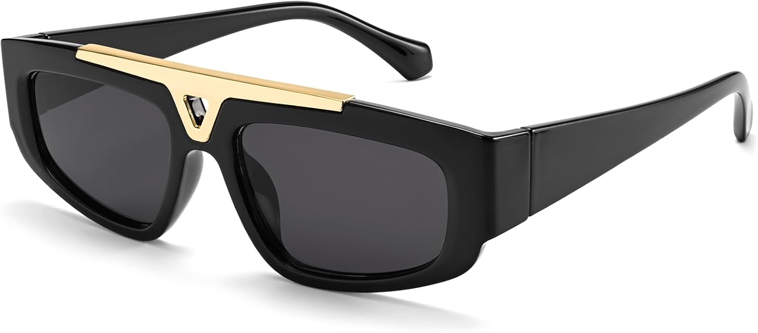 

Солнцезащитные очки Dollger Retro Square с металлическими акцентами, винтажные мужские солнцезащитные очки, модные роскошные солнцезащитные очки для женщин DG527-2025, Black