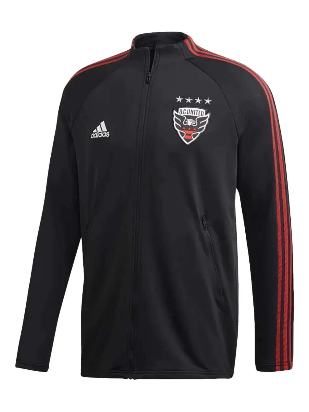 Полосатый свитер DC United с гимном Adidas, черный