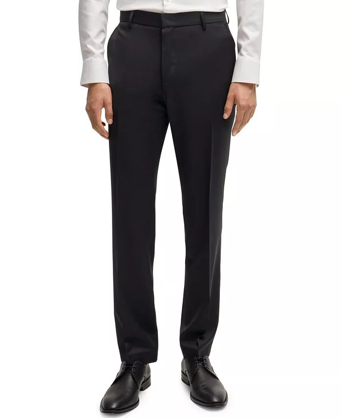 

BOSS Мужские классические брюки из чистой шерсти Regular-Fit Hugo Boss, черный