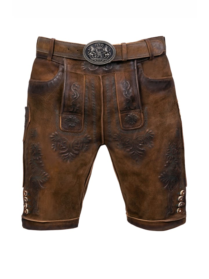 

Edelnice Короткие кожаные брюки из замши темно-коричневого цвета, которые носит Ян