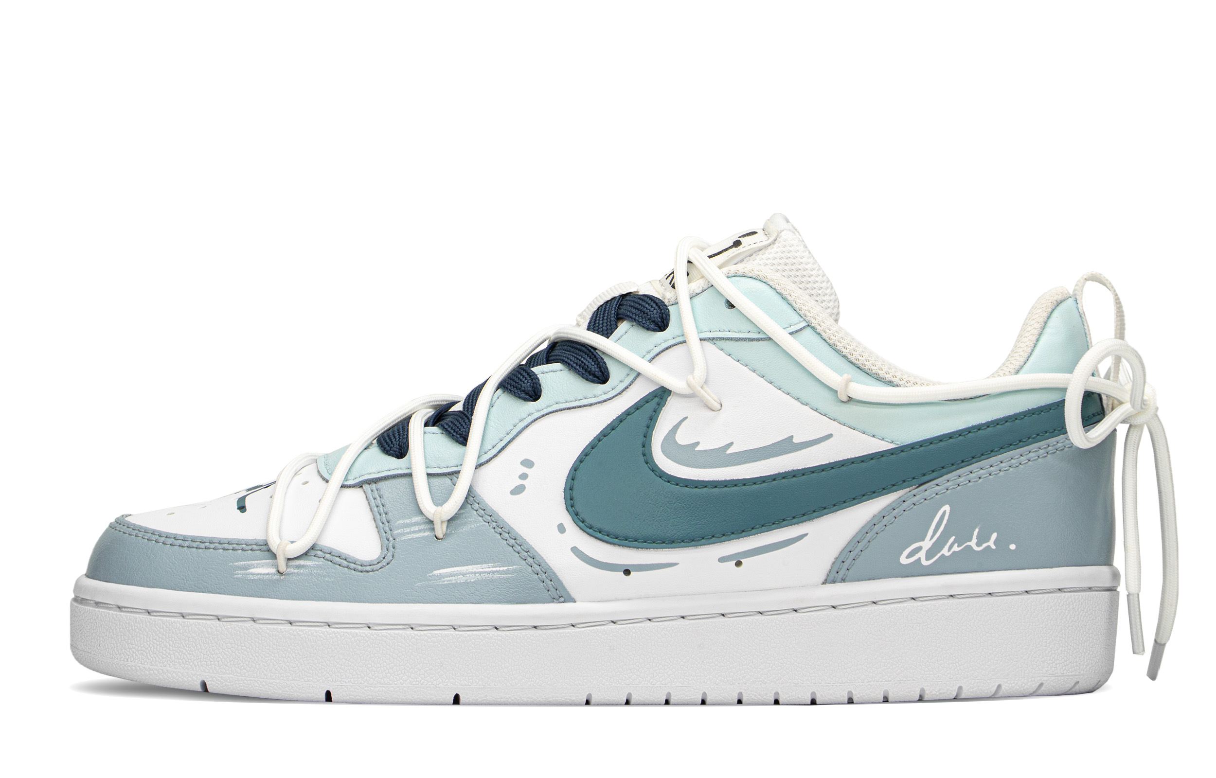 

Кроссовки Nike Court Borough Series Skateboard Shoes Women's Low-Top White Blue