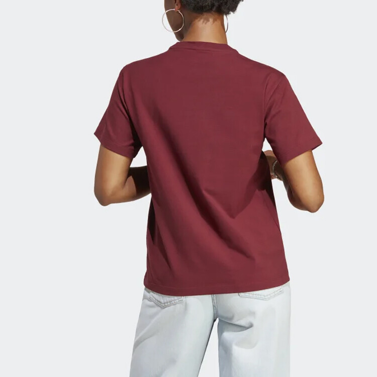 Футболка с трилистником женская красная Adidas Originals — фото 3