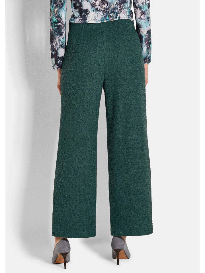 

GOLDNER Укороченный размер: Трикотажные брюки. Элегантные брюки-палаццо VERA из букле изумрудного цвета