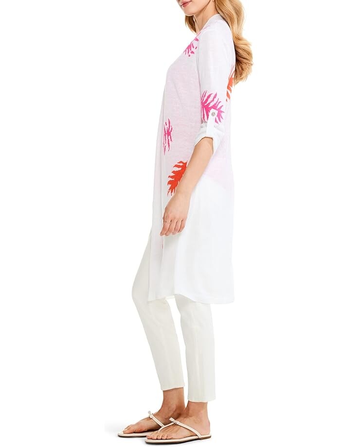 

Свитер NIC+ZOE Petal Drop Cardigan, белый мульти