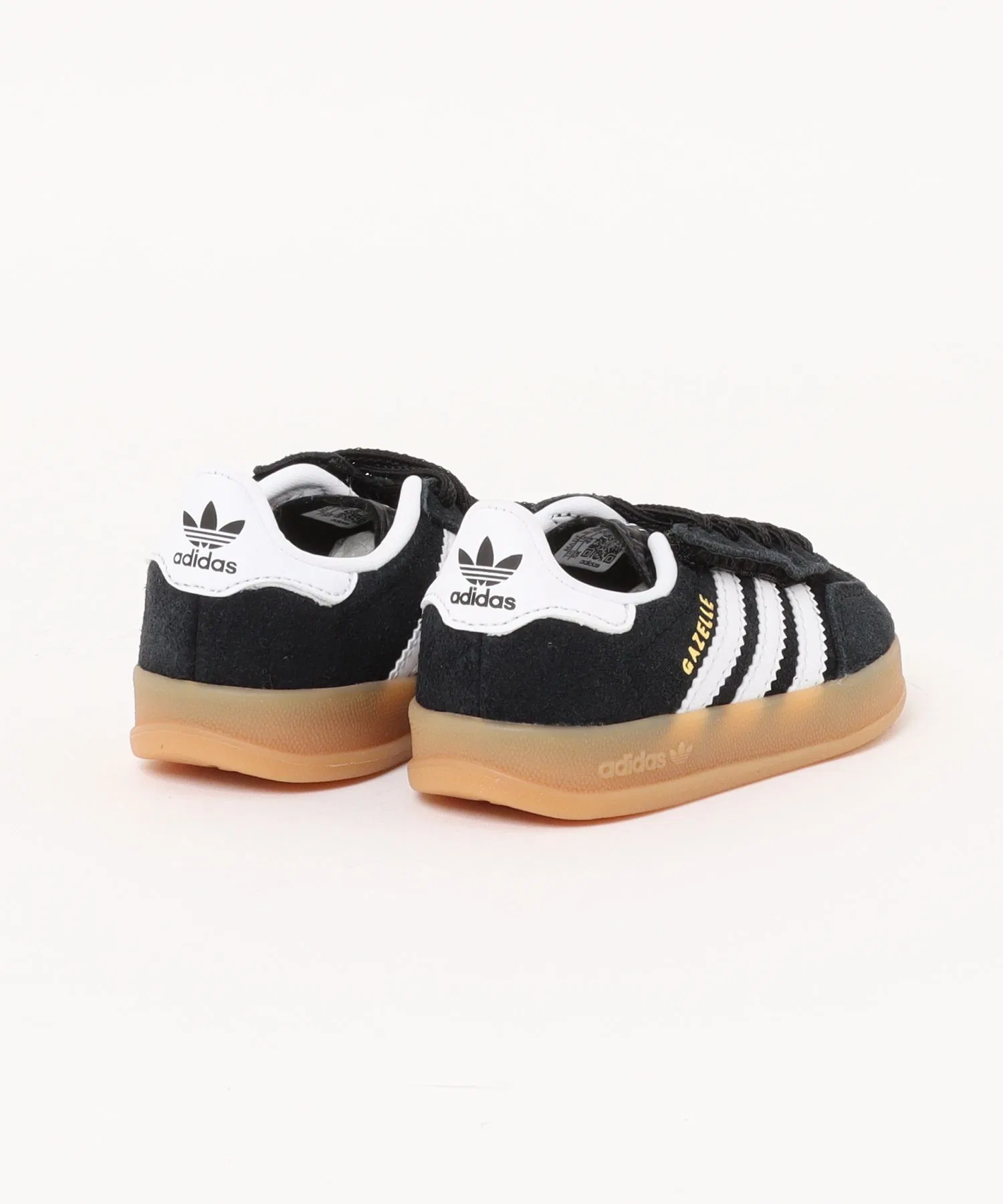 Детские кроссовки adidas Gazelle Indoor CF EL I из натуральной кожи чёрные — фото 2
