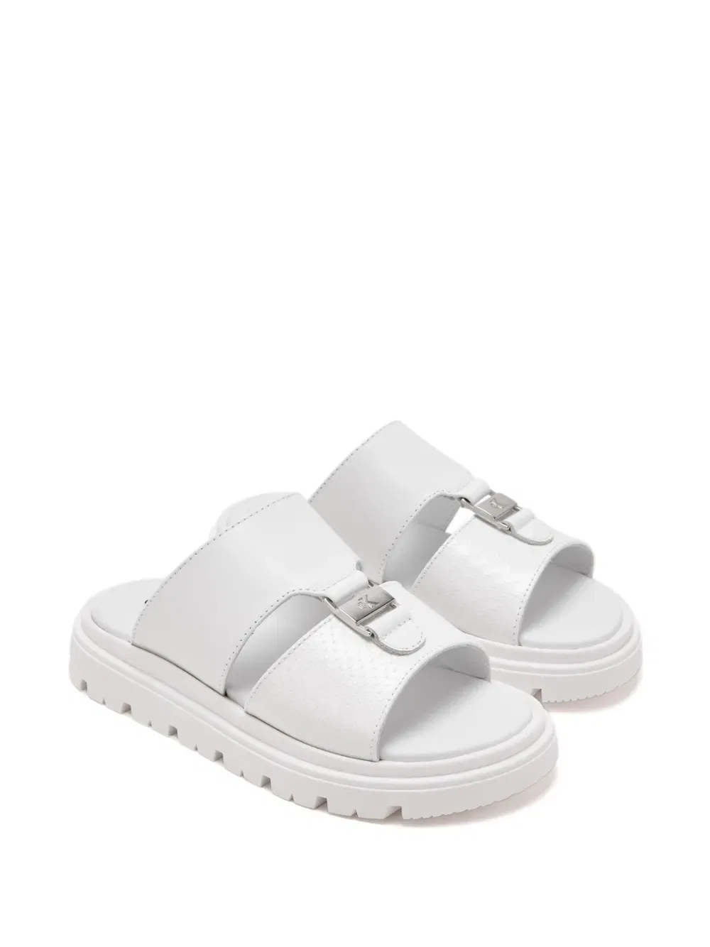 Сандалии с фактурной пряжкой Calvin Klein Kids, белый