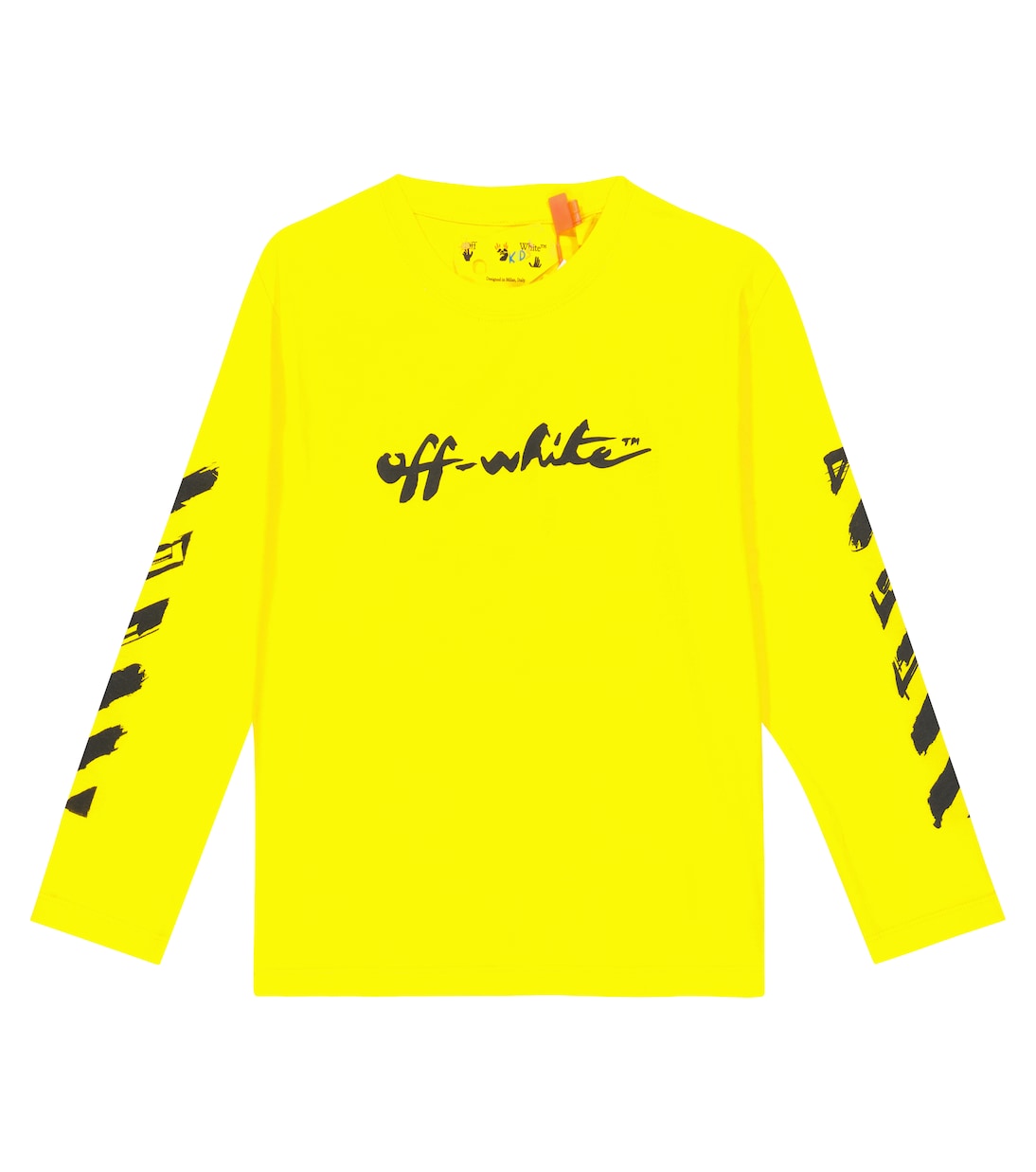 

Толстовка из хлопкового джерси с логотипом Off-White Kids, Yellow Black