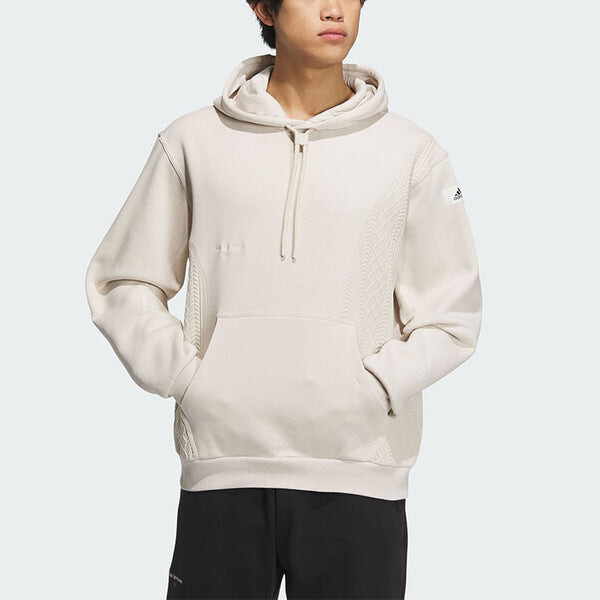 Толстовка с капюшоном из флиса Adidas, белый — фото 2