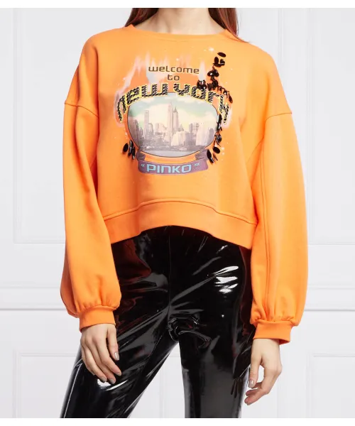 

Толстовка Монтальто Cropped fit Pinko, оранжевый