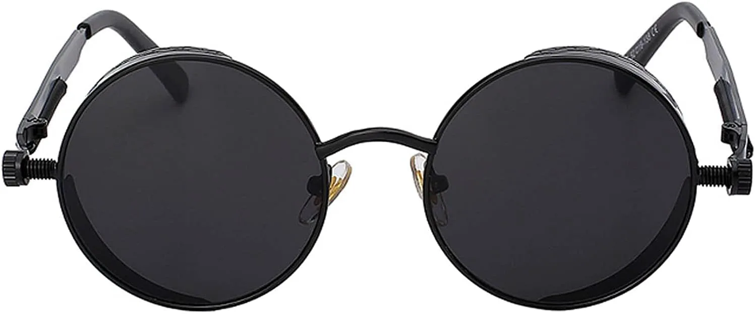 

Солнцезащитные очки OWL в стиле стимпанк, винтаж, ретро, ​​круглые, готические, хиппи, с цветной пластиковой оправой и цветными линзами, Steampunk Black / Smoke