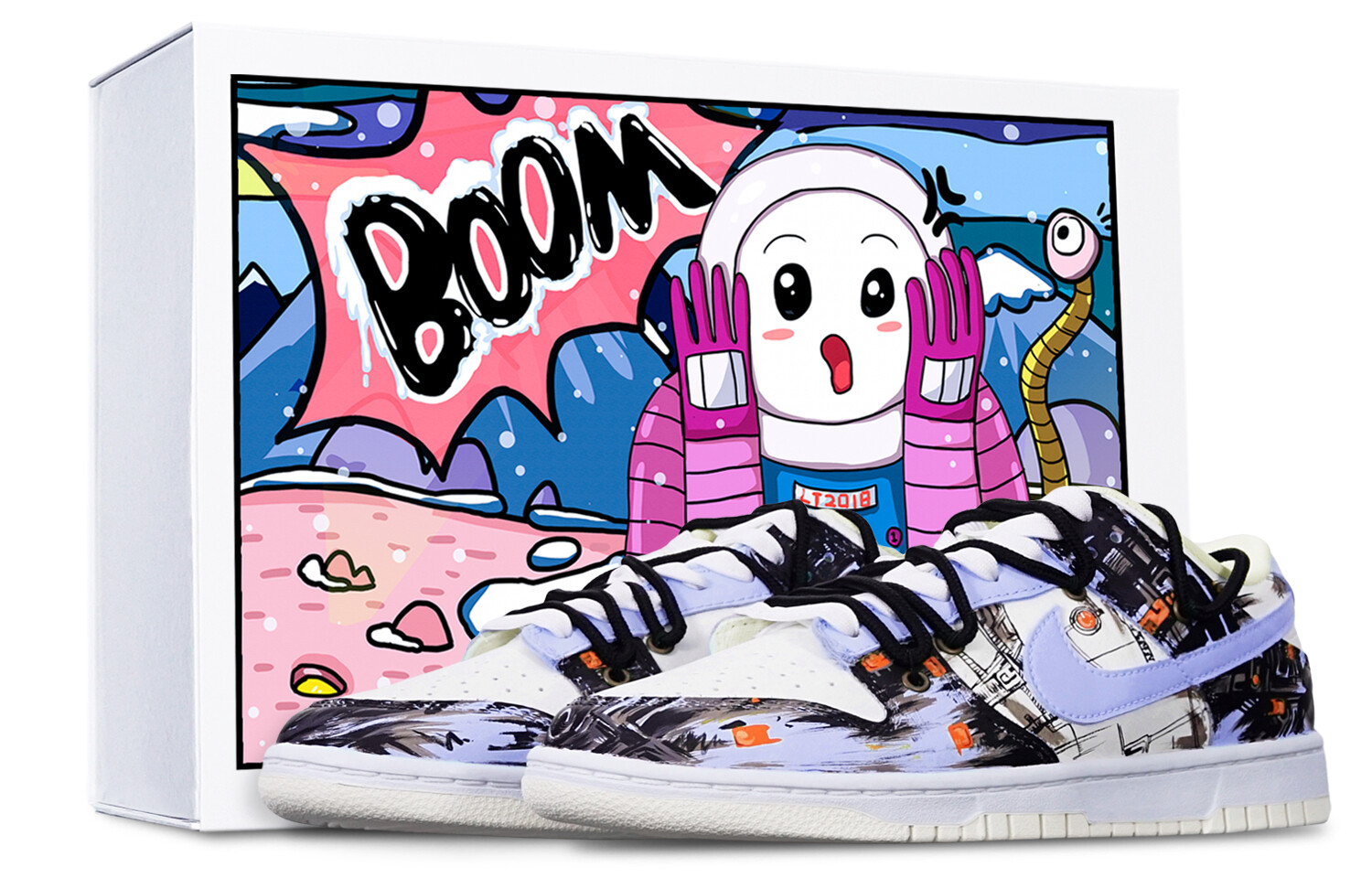 

Кроссовки Nike Dunk Skateboard Shoes Men Low-Top Purple White/Black