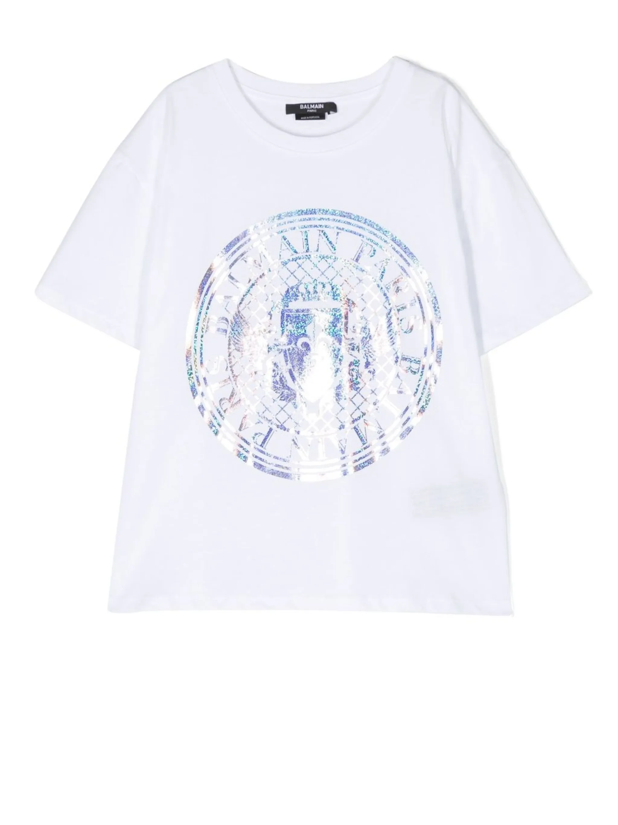 

Футболка с короткими рукавами и принтом с логотипом Balmain Kids, белый