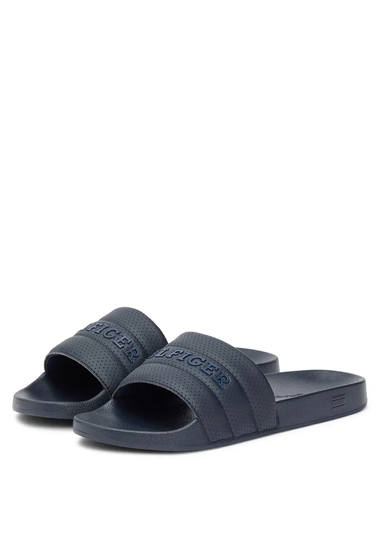 Сандалии Hilfiger Pad Perforated Pool Slides, перфорированные, Tommy Hilfiger, цвет Desert Sky