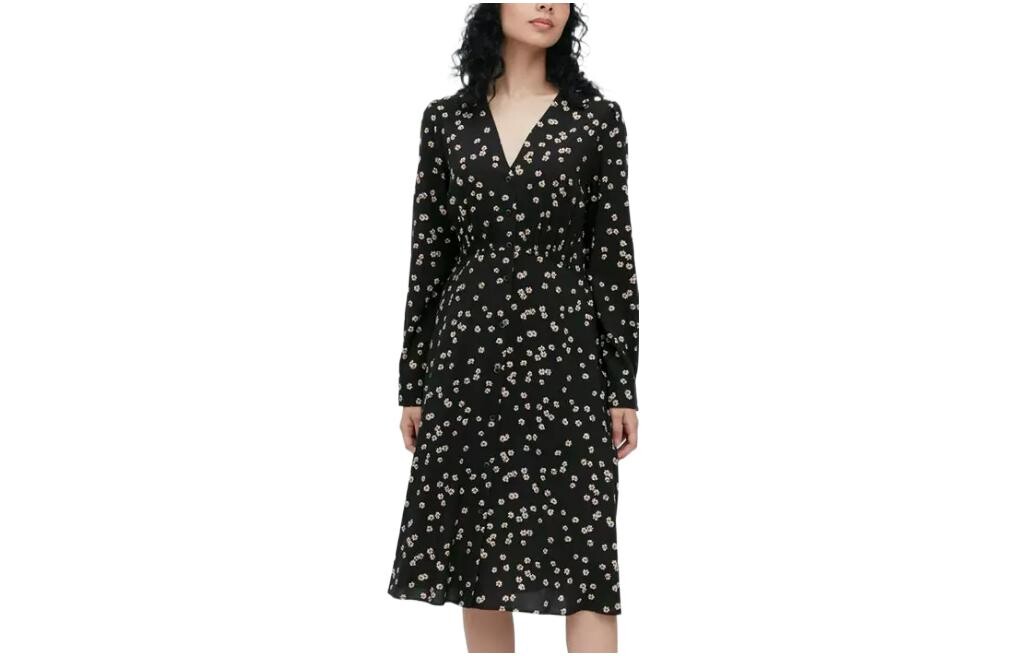 

Платье с длинными рукавами женское черное Uniqlo