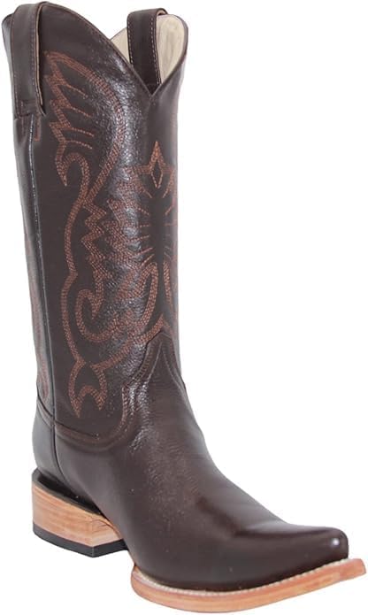 

Мужские коричневые ковбойские сапоги из натуральной кожи с заостренным носком, вышивкой Generic