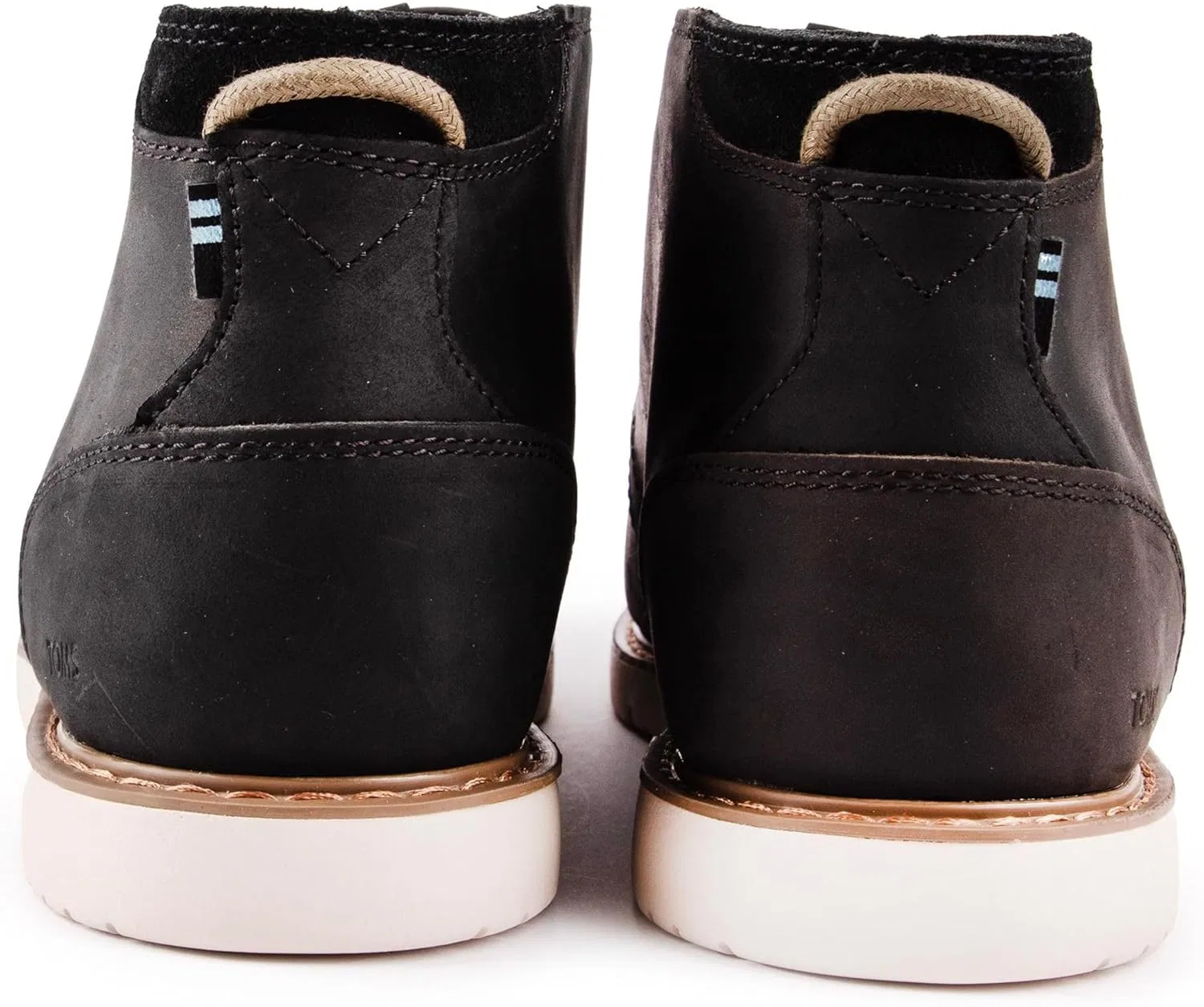 Мужские ботинки TOMS Navi цвета кедрового дерева, Black Water-Repellent Leather — фото 4