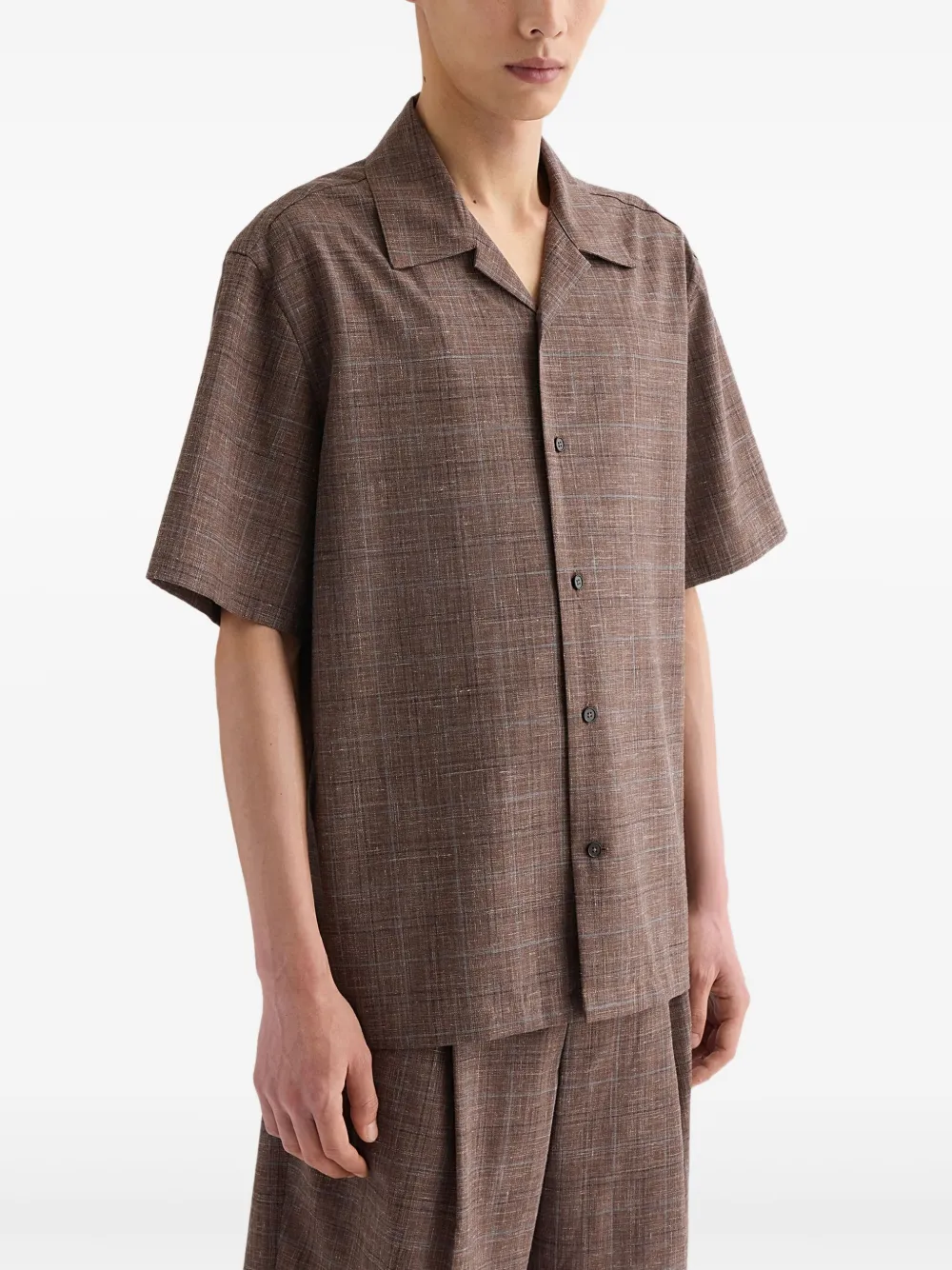 Клетчатая рубашка с короткими рукавами Jil Sander, коричневый — фото 2
