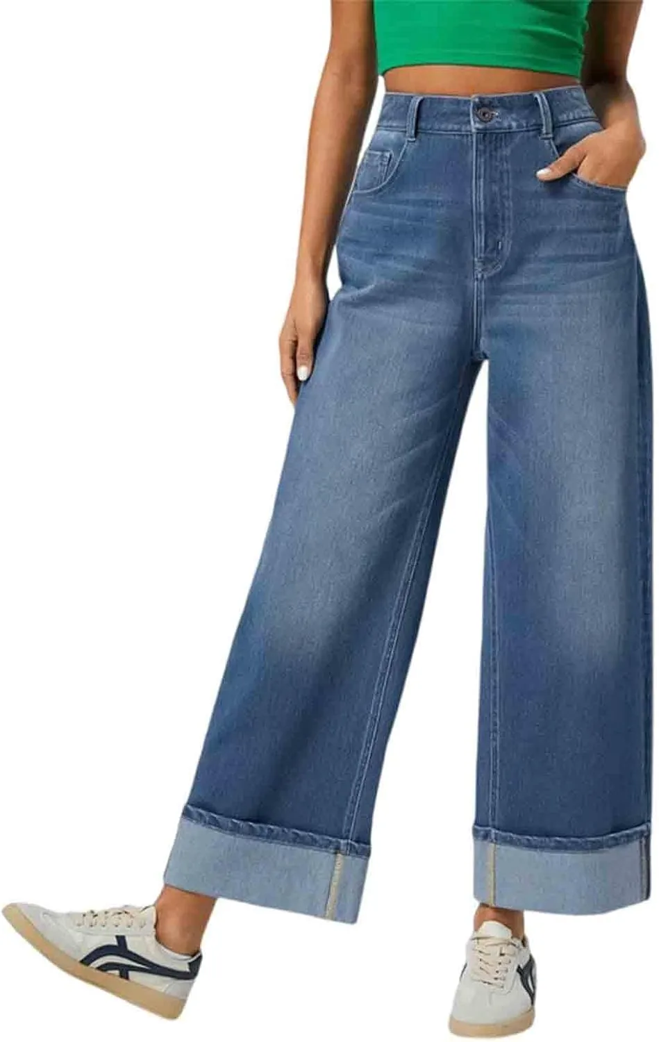 

Женские джинсы с высокой талией и прямым кроем CBDAO