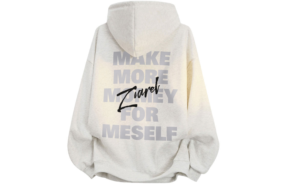 

Толстовка Unisex Hooded Moderate Heavyweight ZIAREL, белый heather серый