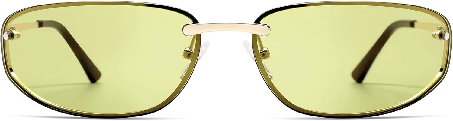 

Солнцезащитные очки SOJOS овальной формы с обтекаемой оправой для женщин, в стиле рейв, Y2K, фанки, крутой ретро-металлический дизайн, SJ1268, Gold/Green