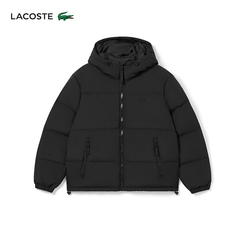 

Пуховик мужской Lacoste с капюшоном, черный