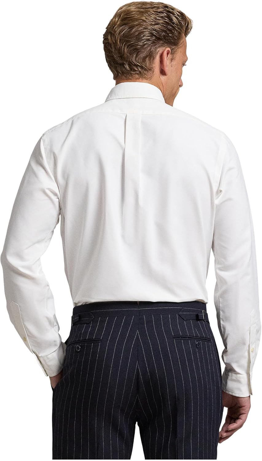 POLO RALPH LAUREN Мужская классическая рубашка Oxford Performance, White — фото 2