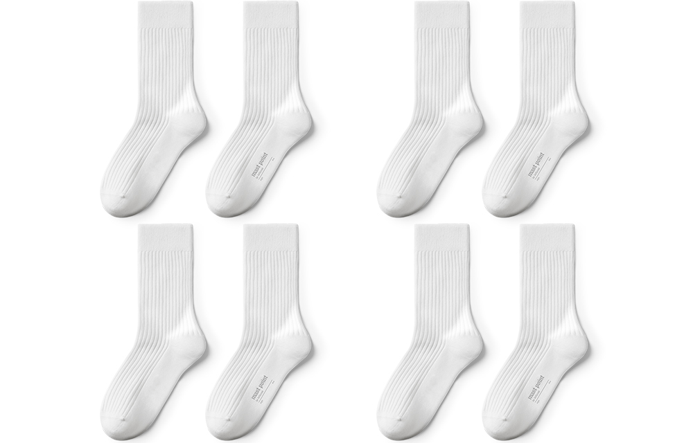 

Носки унисекс до середины голени Mast Point, 4 Pack (Black *2+White *2)