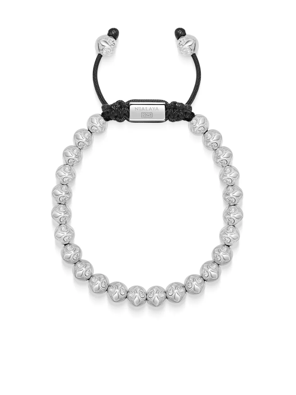 

Браслет из бусин Nialaya Jewelry, серебяный