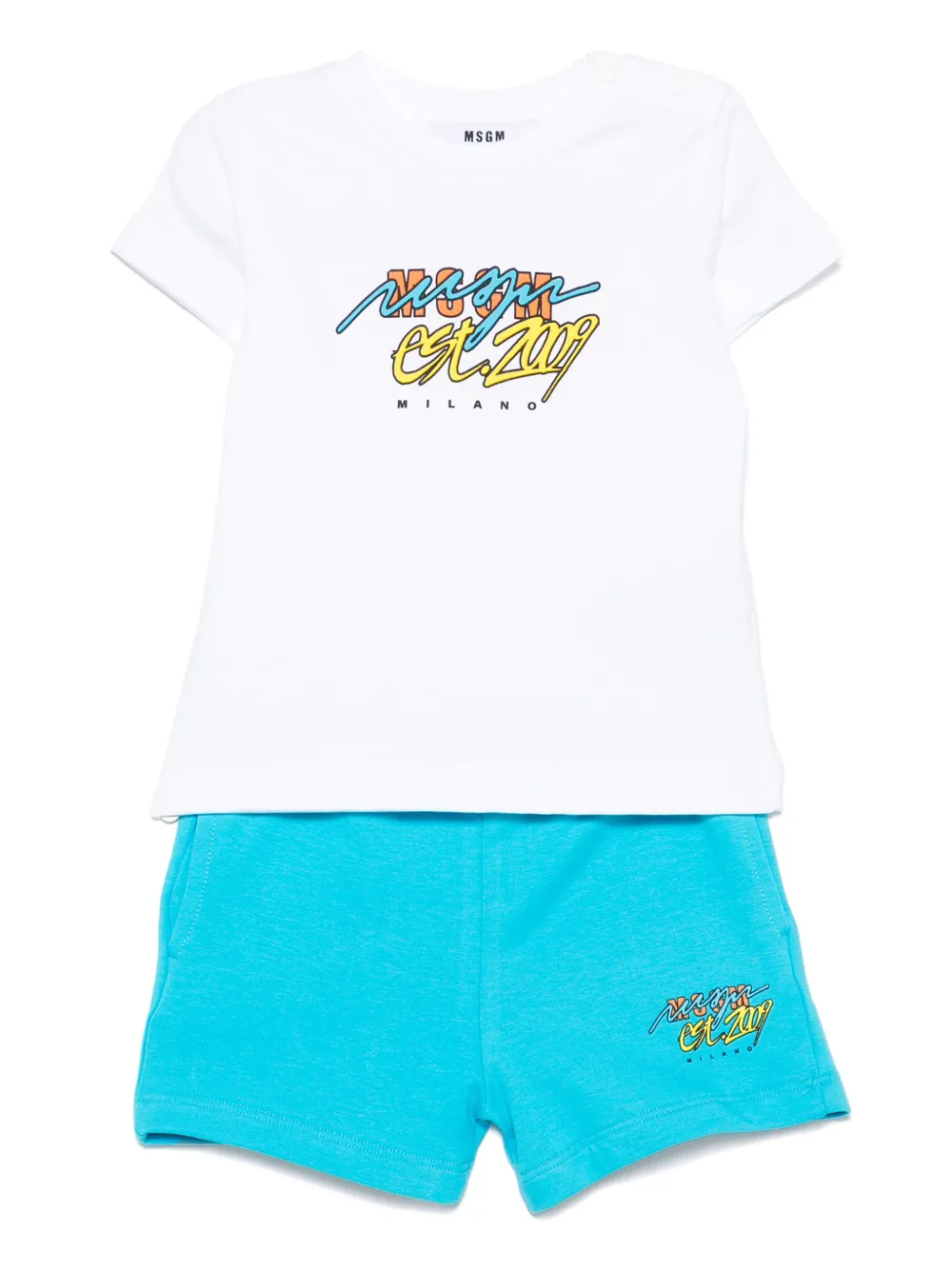 

Комплект из футболки и шортов MSGM Kids, белый