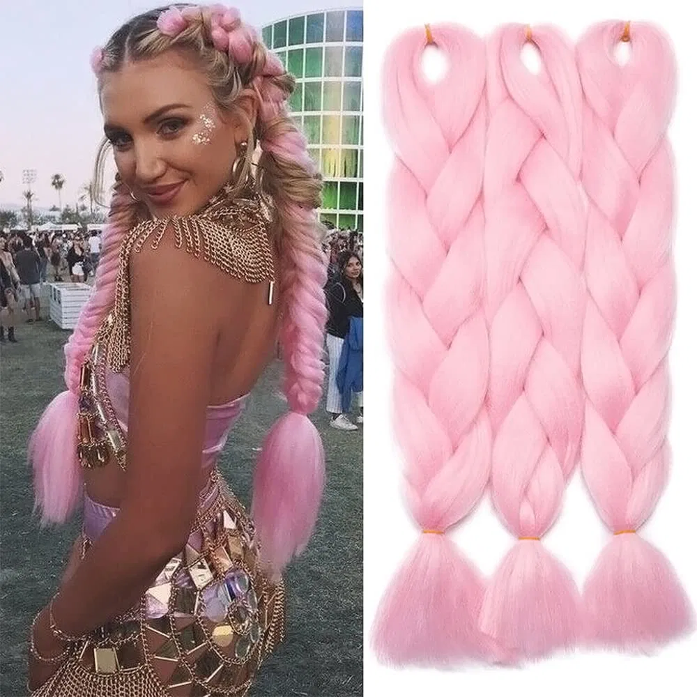 Искусственные волосы для плетения «Jumbo Braid» от ColorfulPanda Colorful Panda, Pink