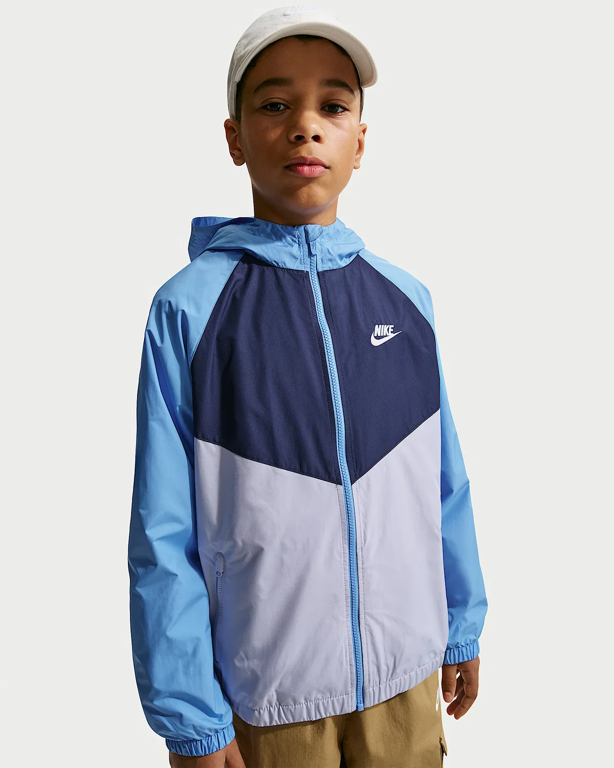 Детская куртка с капюшоном Nike Sportswear Windrunner Repel, University Blue/Ghost/Midnight Navy/White