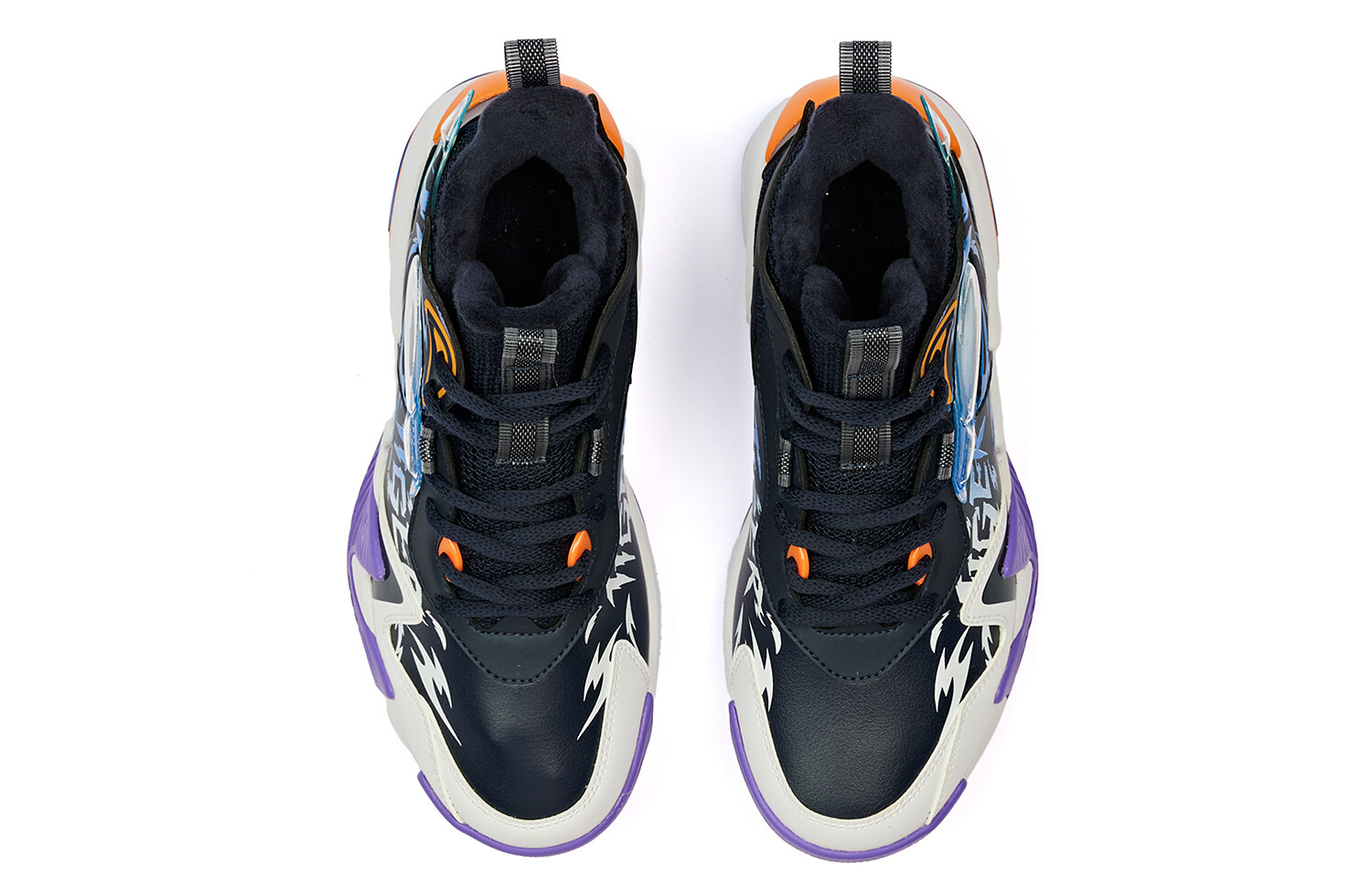 Детские баскетбольные кроссовки GS High-top Blue Qiaodan, синий — фото 4