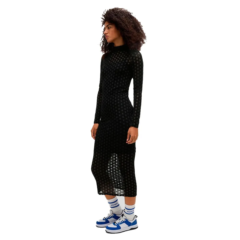

Платье HUGO BLUE Nomy 10263420 long sleeve midi, черный