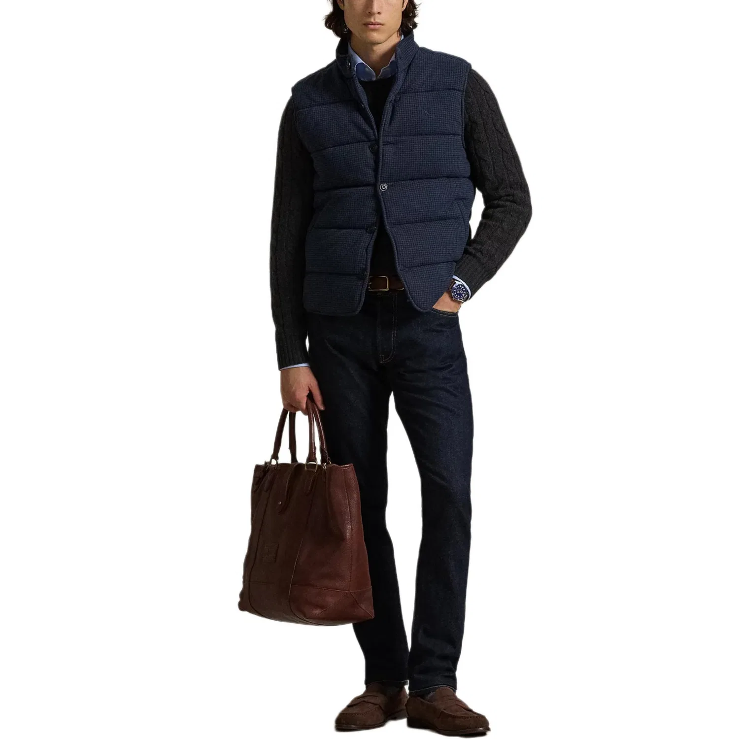Жилет на пуговицах Polo Ralph Lauren Winter Marine & Heather & Dogtooth — фото 3