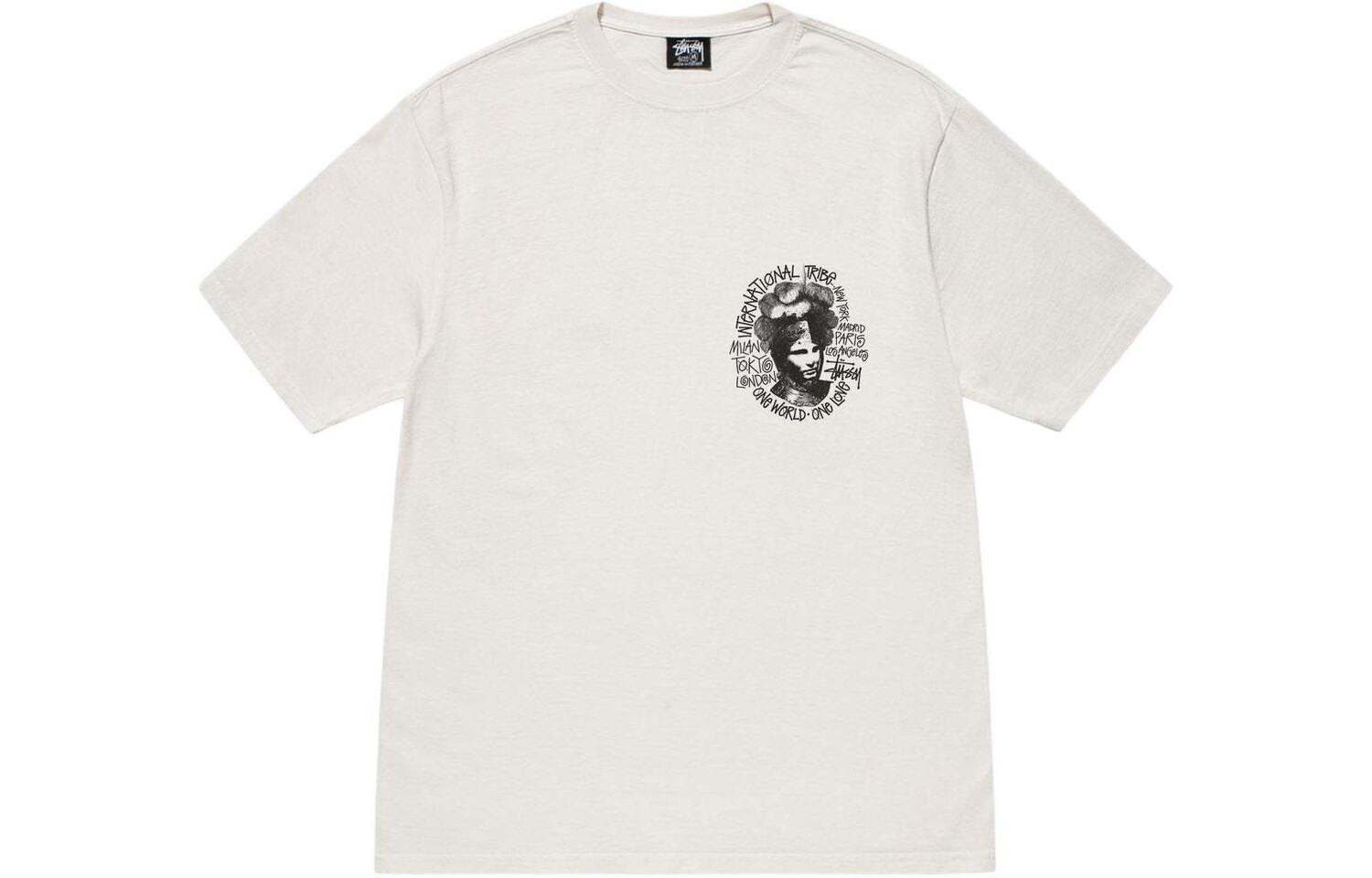 SS24 Camelot пигментная окрашенная футболка черная Stussy, оливково-зеленый — фото 2