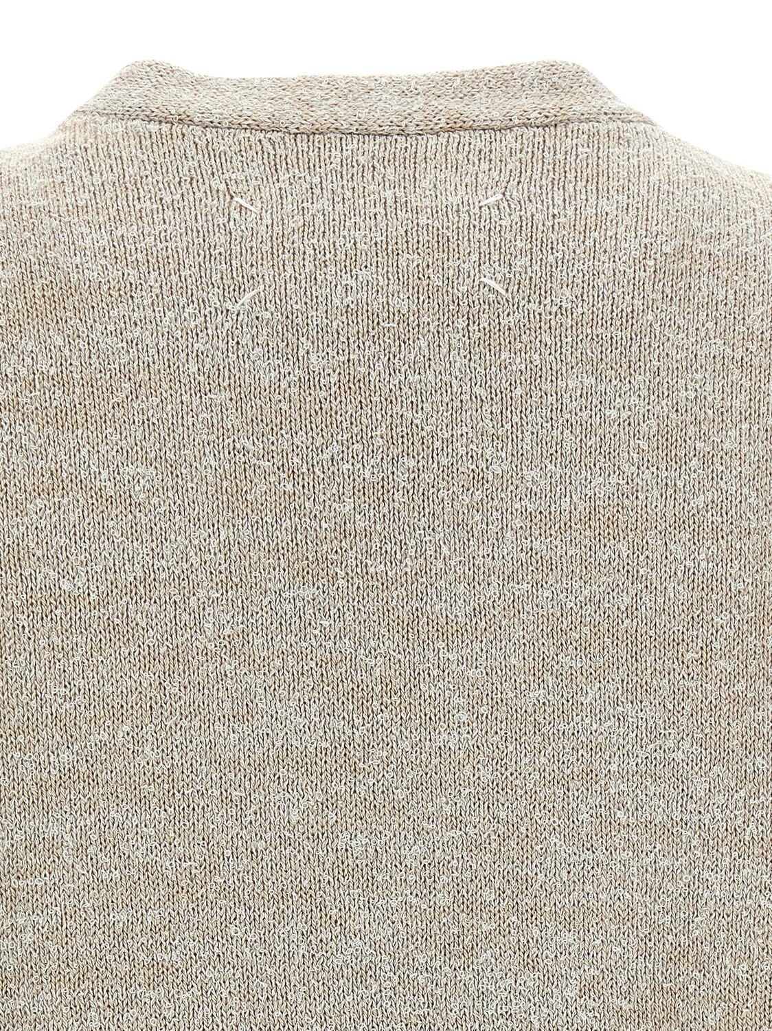 Вязаный жилет из букле MAISON MARGIELA, бежевый — фото 4