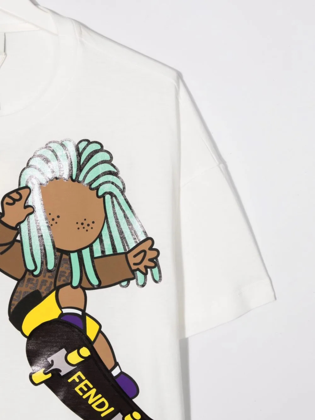 Футболка с графичным принтом Fendi Kids, белый — фото 3