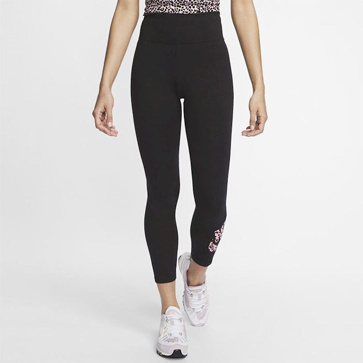Брюки (WMNS) Nike Sportswear Nike Sportswear PRNT PACK LGGNG Black — фото 3