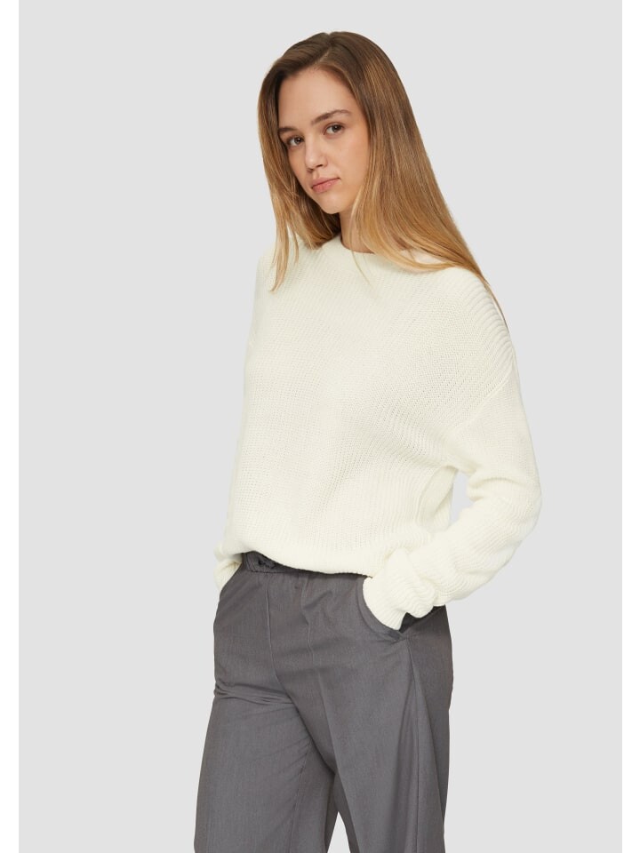 

Пуловер QS Strickpullover langarm, кремовый