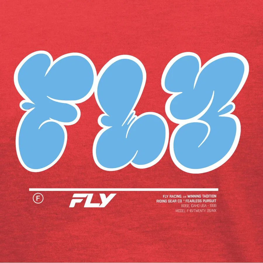 Молодежная футболка с граффити Fly Racing, Red — фото 2