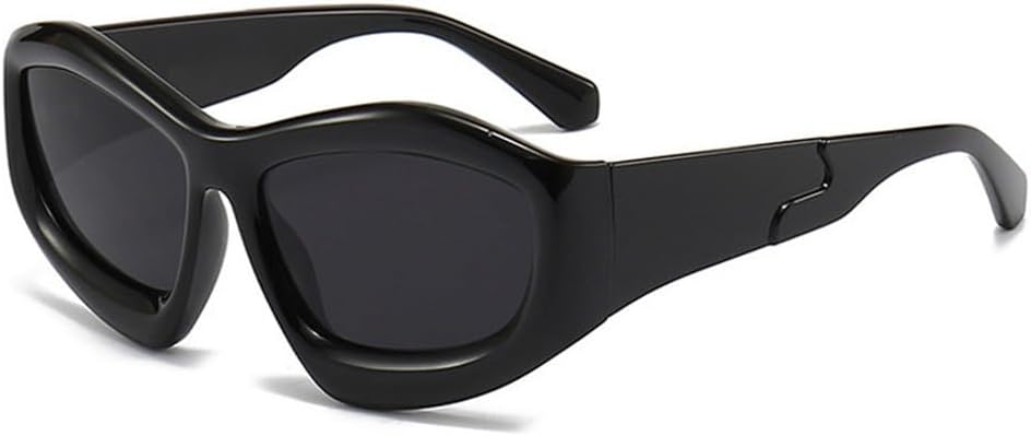 

Солнцезащитные очки UV400 с защитой от УФ-излучения — «кошачий глаз» в ярких цветах, с широкими дужками, подходят для женщин и мужчин, для бега и занятий спортом на открытом воздухе UYPTK, Black Gray