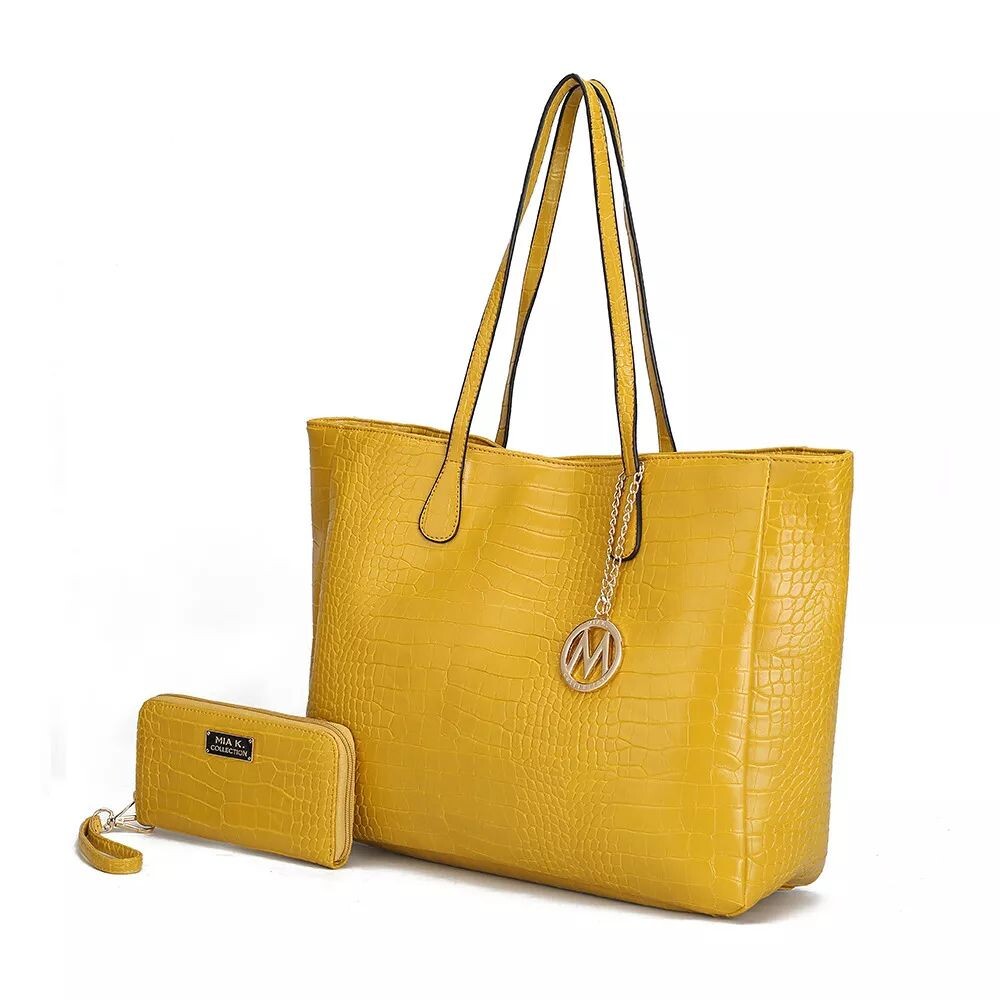 

MKF Collection Набор из веганской кожаной сумки-тоут и кошелька Sadie от Mi K MKF Collection, серо-коричневый