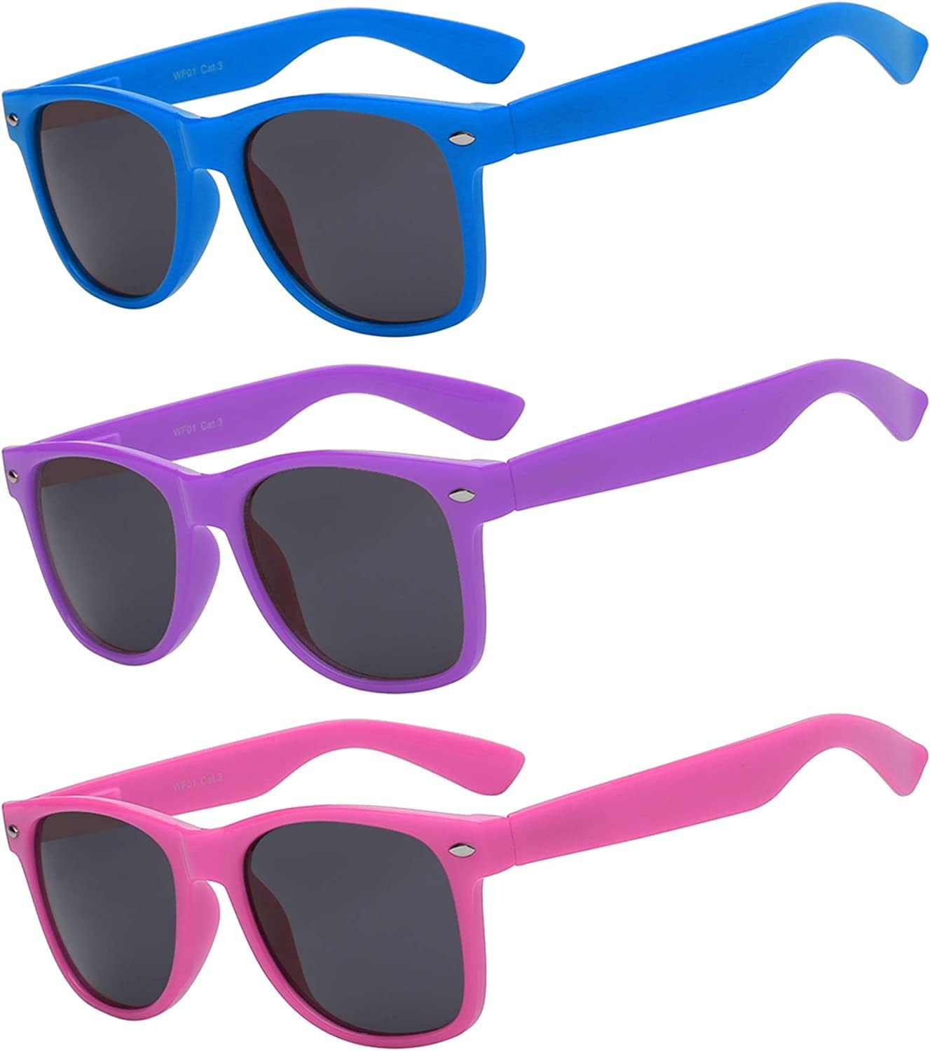 

OWL, набор из 3 солнцезащитных очков для женщин и мужчин, с защитой от УФ-излучения, ретро-линзы дымчатого цвета, модные и стильные женские очки в цветной пластиковой оправе, Blue, Purple, Pink