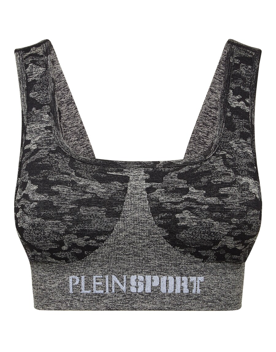

Спортивный бюстгальтер без косточек Plein Sport, черный