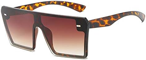 

Большие квадратные солнцезащитные очки для женщин, модные, с плоской верхней частью, красные и черные, с прозрачными линзами, цельные, для мужчин, зеркальные, UV400 MTZJH, Tea