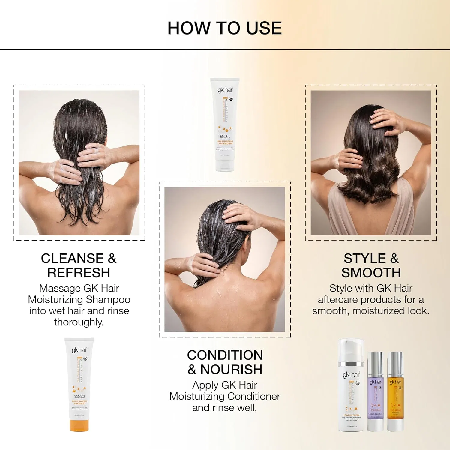 Увлажняющий шампунь и кондиционер GK HAIR Global Keratin, 100 мл Gk Hair — фото 3