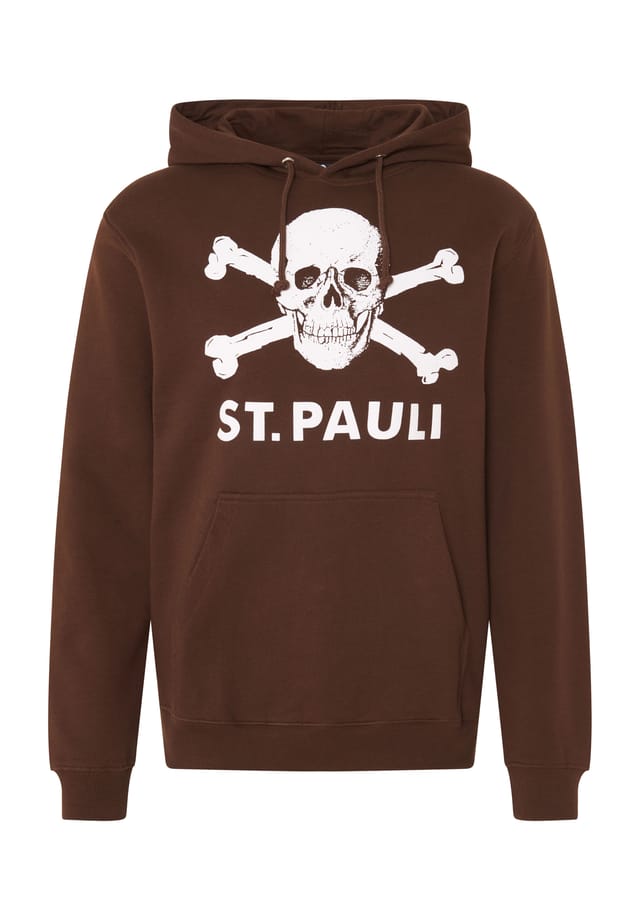 

Толстовка с капюшоном fc st. pauli с принтом спереди ребристые манжеты Fanartikel, коричневый